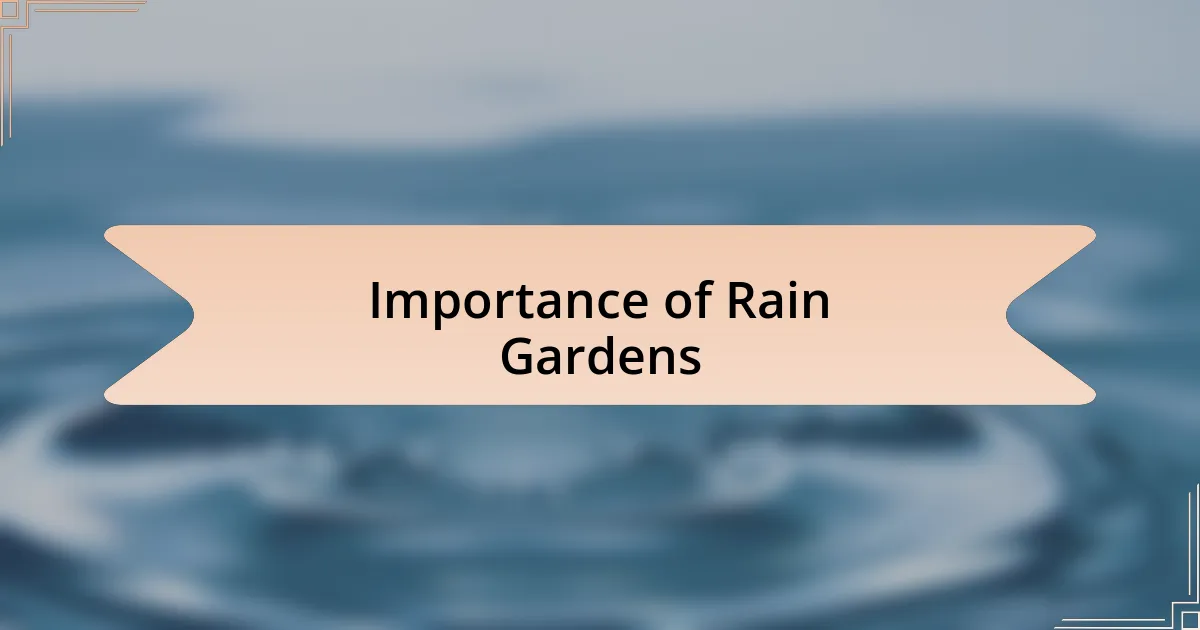 Importance of Rain Gardens