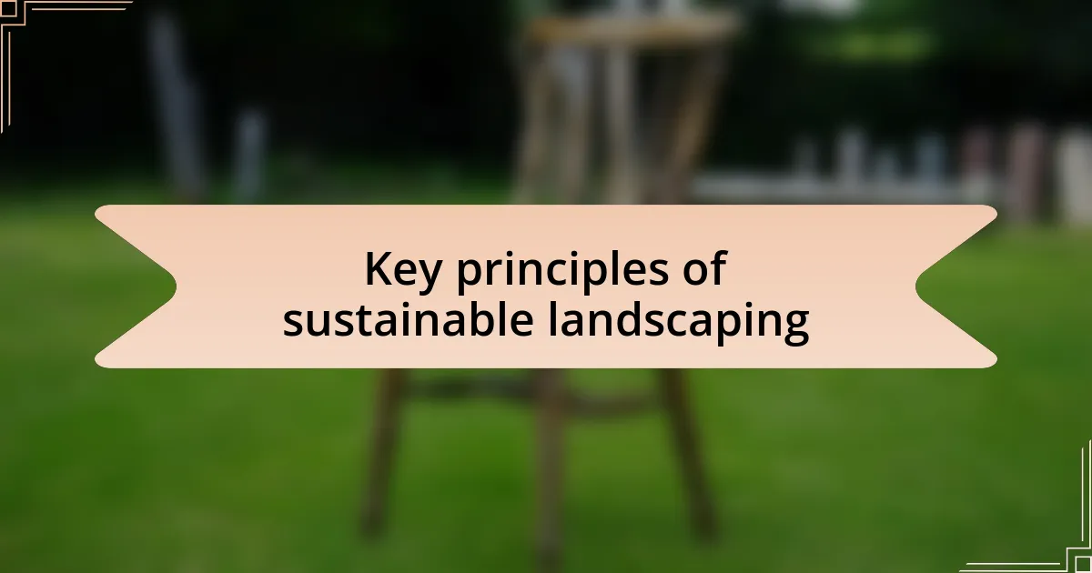 Key principles of sustainable landscaping